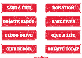 Blood Donation Grunge Stamps - vector #363829 gratis